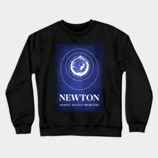 Sir Isaac Newton Gravity Projectile Rocket Science and Space Crewneck Sweatshirt